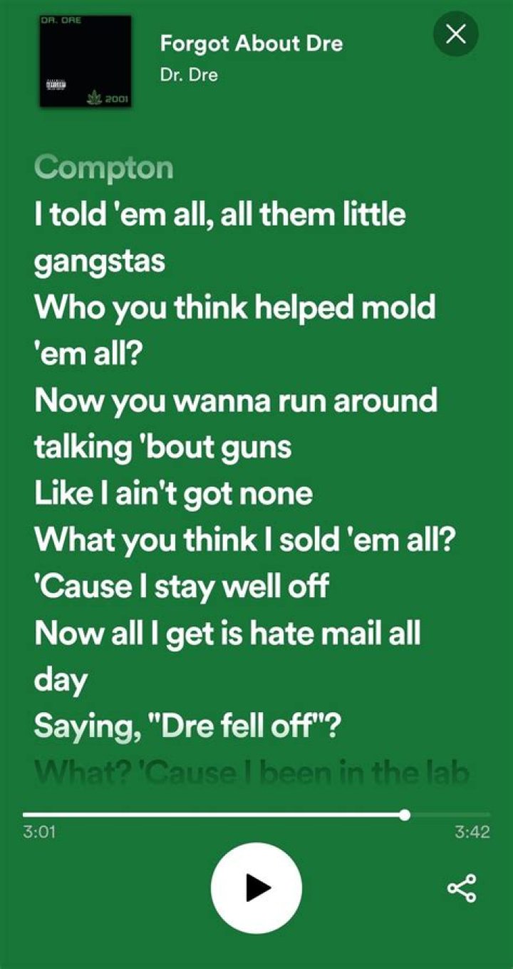 Forgot About Dre lyrics |